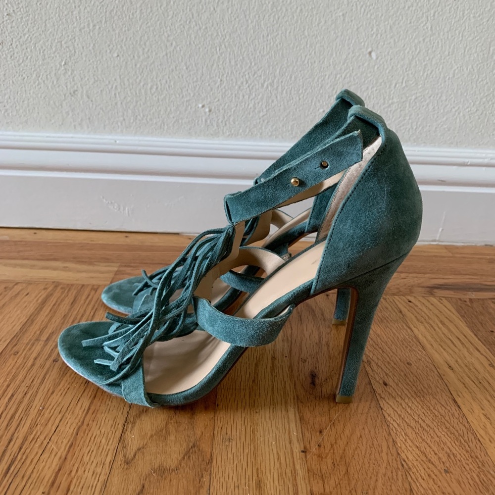 Green Tassel Heels